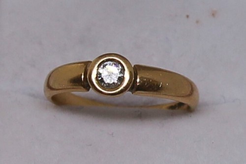 Bague jonc diamant - jaune, 18