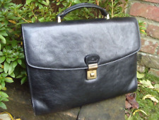 PETIT CARTABLE SACOCHE SERVIETTE CUIR NOIR DE MARQUE HEXAGONA