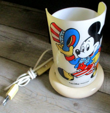 Disney-Ancienne lampe de chevet Mickey-Résistex ( étiquette présente )-Années 60