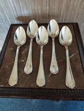 5 Cuillères de Table Modèle Spatours Orfèvrerie Christofle Métal Argenté