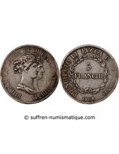 Italie Italie, Felix Bacciochi Et Elisa Bonaparte - 5 Franchi Argent 1808