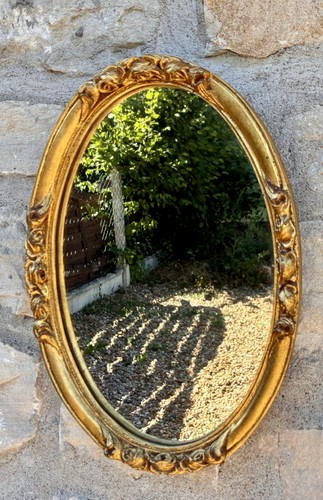 Miroir ovale français doré