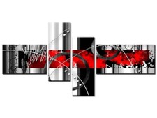 Tableau déstockage toile imprimé quadriptyque peinture abstraite avec chassis 77