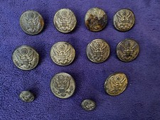 12 boutons US 1917 - capote et