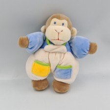 Doudou singe blanc bleu jaune AJENA - 36554