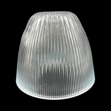 Abat jour tulipe en verre pressé style holophane industriel