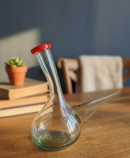 Authentique Porrón Espagnol Vintage - Carafe à Vin en Verre Soufflé