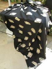 Métrage pongé de soie imprimé vintage noir et blanc 3 m x 1,4 m