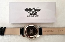 Montre homme Spirit of St.Louis neuve, bracelet cuir véritable, Chronographe