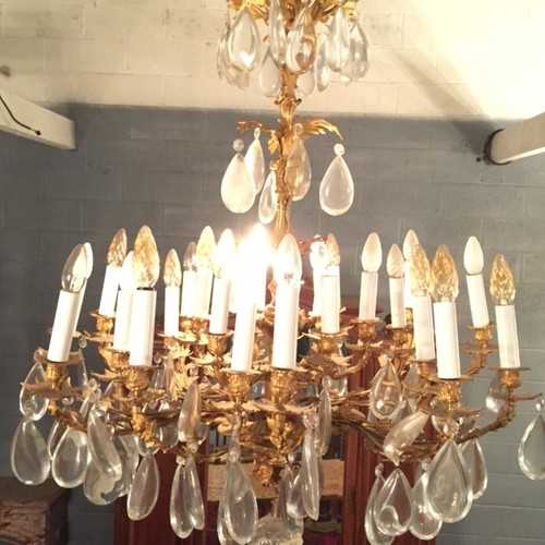 Lustre louis bronze - xv, massif