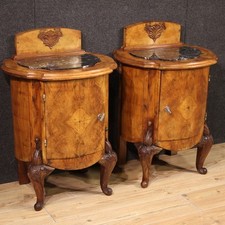 Paire de chevets italien style ancien marbre tables meubles 20ème siècle