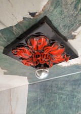 Applique murale fleur céramique, plafonnier vintage, lampe ancienne