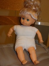 Poupée ANCIENNE VINTAGE Blonde Yeux DORMEURS Bleus Tête PIVOTANTE CAOUTCHOUC