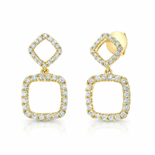 14k jaune diamant carré - or,