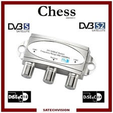 Commutateur DiSEqC 2/1 Chess, 2 Entrées Satellites 1 Sortie Récepteur HD 3D 4K