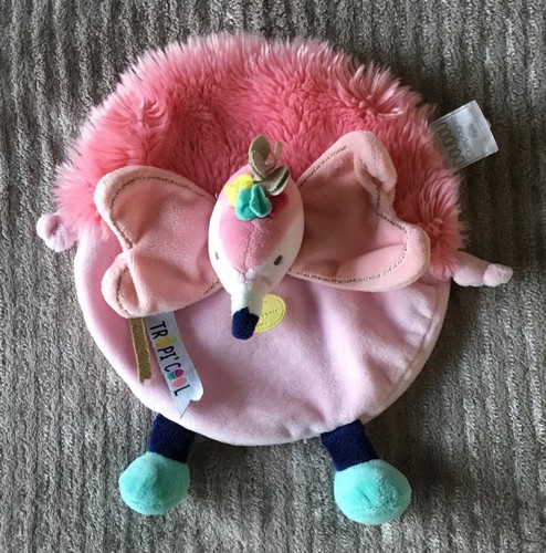 Doudou flamant rose tropi - rose,