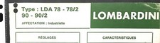 2)Fiche Technique R.T.A (RTA); Lombardini LDA 78 - 78/2 90 - 90/2