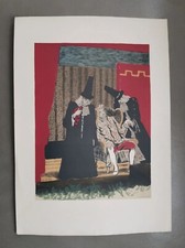 Lithographie de Maurice Brianchon le malade imaginaire Charles Sorlier graveur