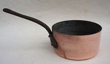 French Professionnal Hammered Copper Cookware Tinned Sauce Pan 2mm Thick