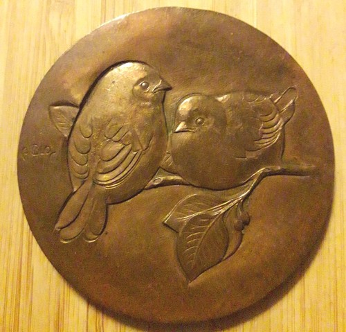 Médaille deux oiseaux plante - mÉdaille,