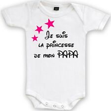 Body bébé manche courte je suis la princesse de mon papa  