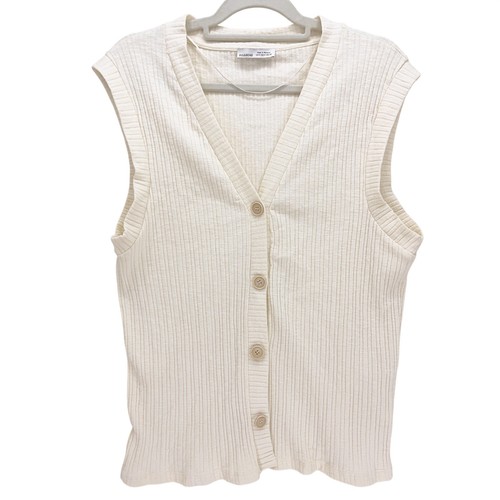 Pull bear cream ribbed - pull&bear,