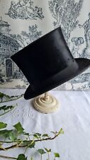 ANCIEN HAUT DE FORME CHAPEAU 1900 HUBERT PLASSARD LYON INITIALES COURONNE