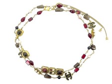 NEUF COLLIER CHANEL SAUTOIR LOGO CC EMAIL PERLES STYLE GRIPOIX METAL DORE 2190€