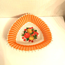 PLAT A FRUITS VINTAGE TRESSE ANNEES 70  VINTAGE ORANGE