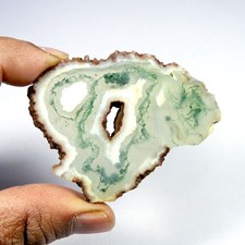Tranche d'agate mousse verte