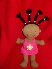Doudou Poupée Africaine Tresse Rose Rose Graine d'Eveil