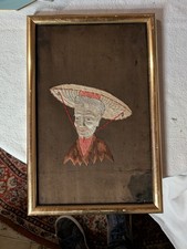 Superbe broderie soie ancienne - broderie,