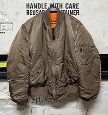 GENUINE US ALPHA INDUSTRIES JACKET FLYERS MAN MA-1 LIGHT BROWN MADE IN USA XL