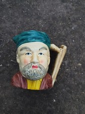 Pot à lait/Pichet en faïence/barbotine tête de personnage TBE