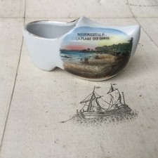 Sabots NOIRMOUTIER Plage Des Dames Souvenir de Bord De Mer Porcelaine Fin XIXè