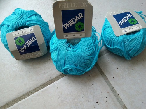 Pelotes coton phildar bleu - 3,