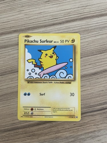 Carte pokemon pickachu surfeur - pickachu,