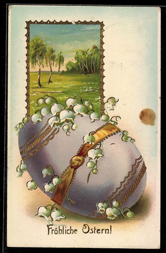 Carte postale oeuf pâques - postale, de