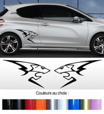 2 X LION POUR PEUGEOT 205 206 207 208 306 307 308 CC AUTOCOLLANT STICKER LA071
