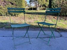 Paire de Chaise Pliable Pliante Latte Bistrot Bois Ancien Table Café