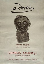 André DERAIN - Art vintage Poster Affiche sculpture Exhibition 1962