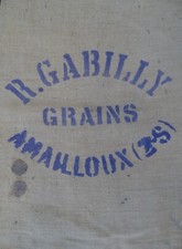 sac toile de jute R. Gabilly Grains Amailloux Deux Sèvres  / voir descriptif
