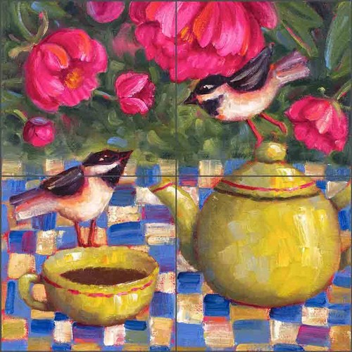 Bird tile backsplash - tile, cindy