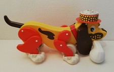 Chien telephone a tirer années 70 jouet vintage