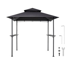 Uimoso Tonnelle de barbecue extérieur 243x150 cm avec toit à double niveau