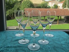 6 Verres à vin blanc en cristal de baccarat du modèle Saint Rémy lotA