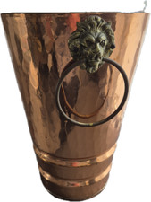 seau a champagne porte parapluie cuivre poignets tete de lion