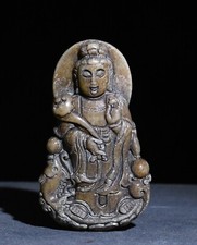 7CM China Dynasty Old Jade Carved Kwan-yin Guan Yin Bodhisattva Goddess Pendant
