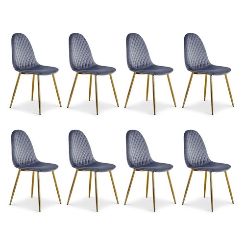 Lot chaises en velours - de, 8