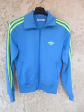 Veste ADIDAS rétro vintage tracktop bleu jacket trefoil jaune fluo 38